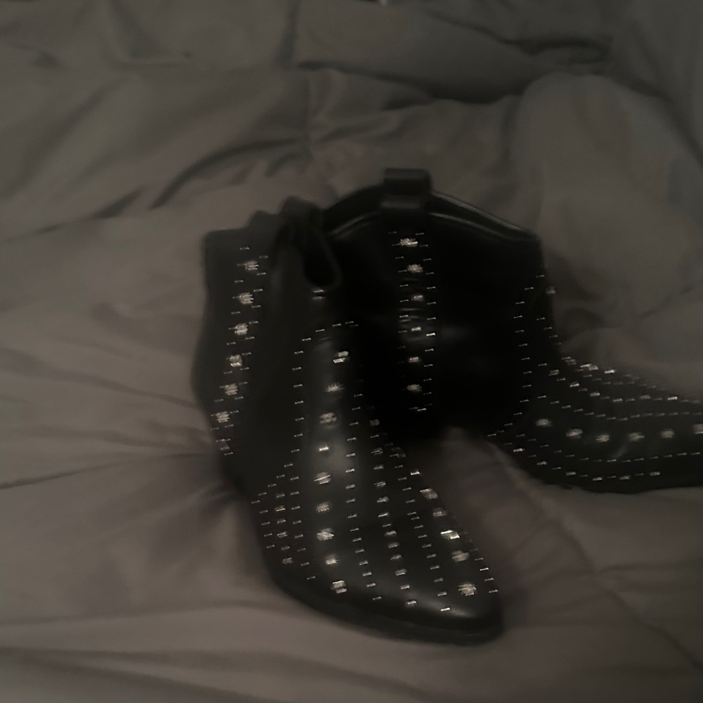 Sam Edelman Black Studded Ankle Boots